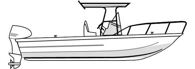 BAY BOAT - Rounded Bow, Center Console, T-Top 